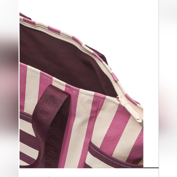 Striped Large Canvas Tote - Picture 2 of 2